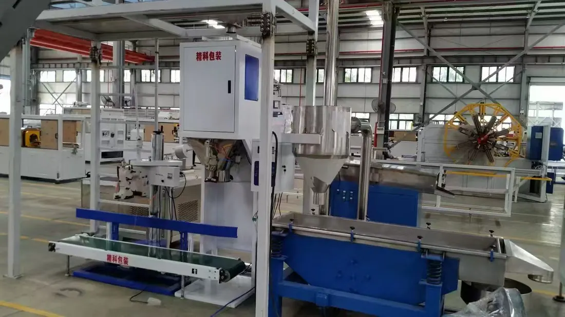 Open-mouth bag package machine and sewing conveyor